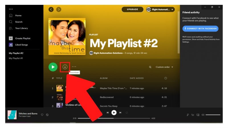 Téléchargement de chansons avec Spotify L'Application