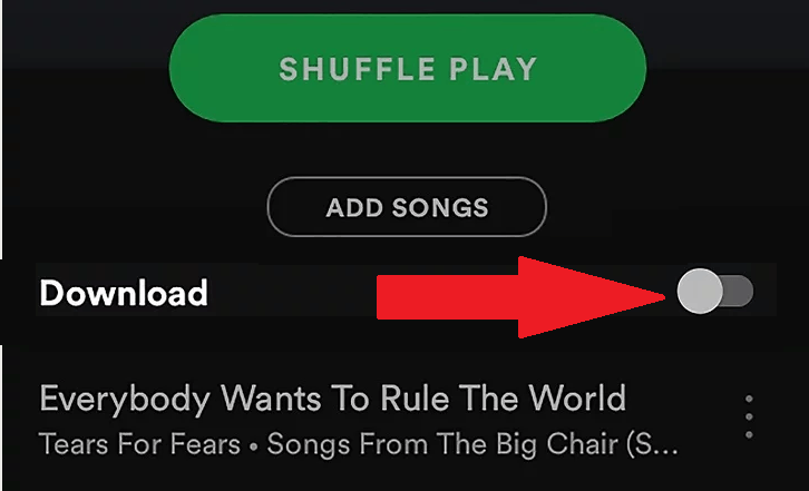 Habilitar Spotify Botón de descarga