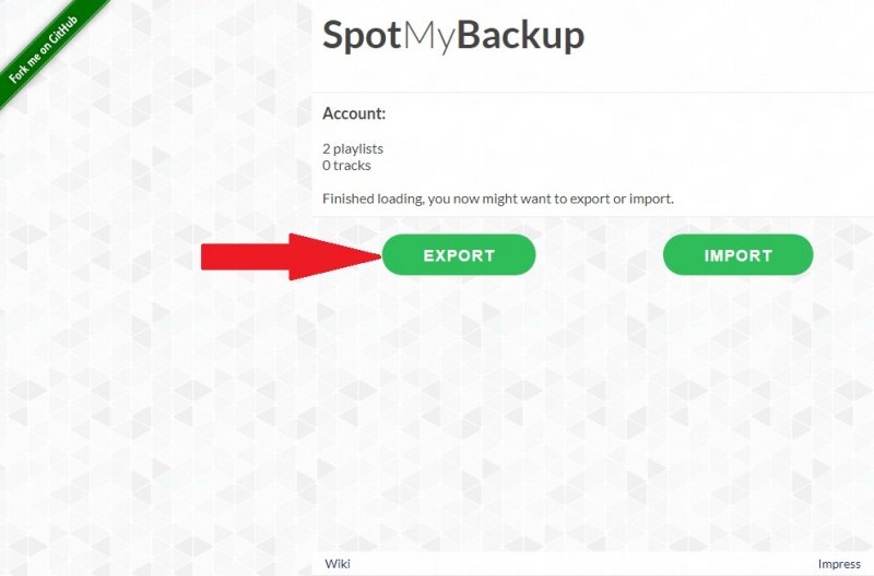 Экспортируйте свой Spotify Плейлисты