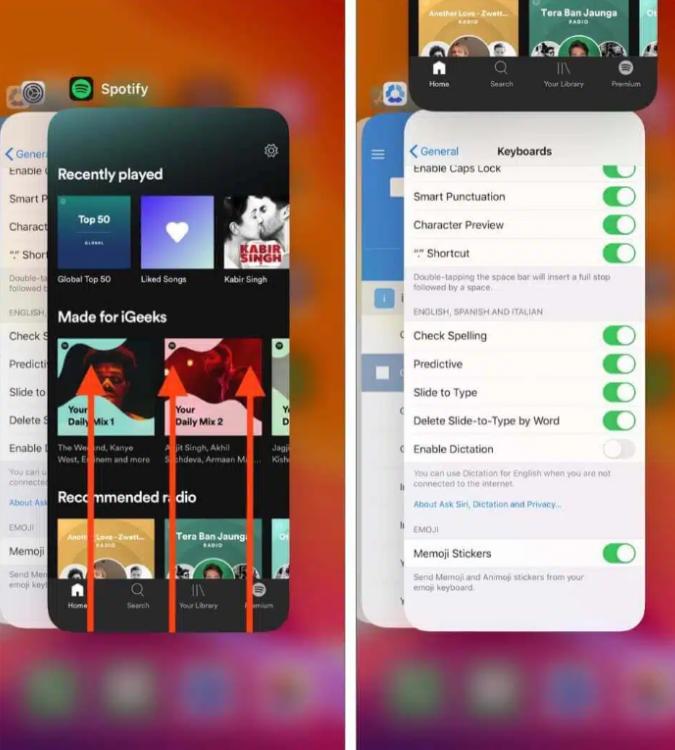 Geforceerd beëindigen Spotify Op iOS