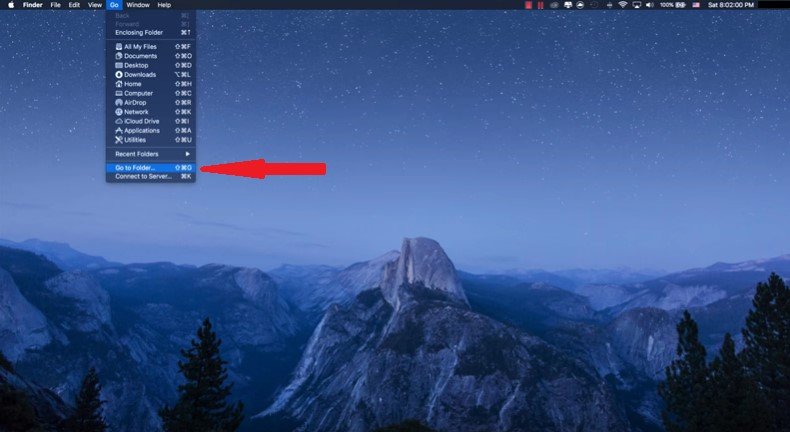 Vai alla cartella su Mac
