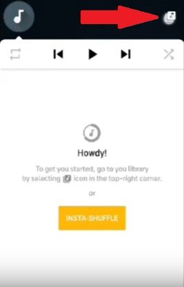 Vá para a biblioteca no BuMP Music Player