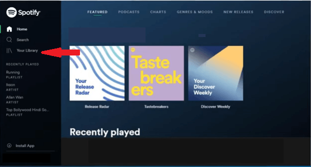 Ir a tu Spotify Biblioteca