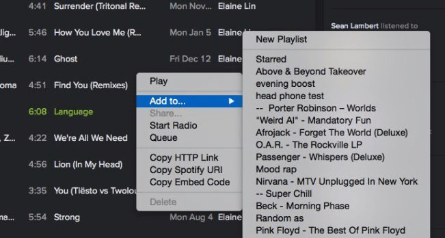 Choose A Playlist Name Or Create A New One