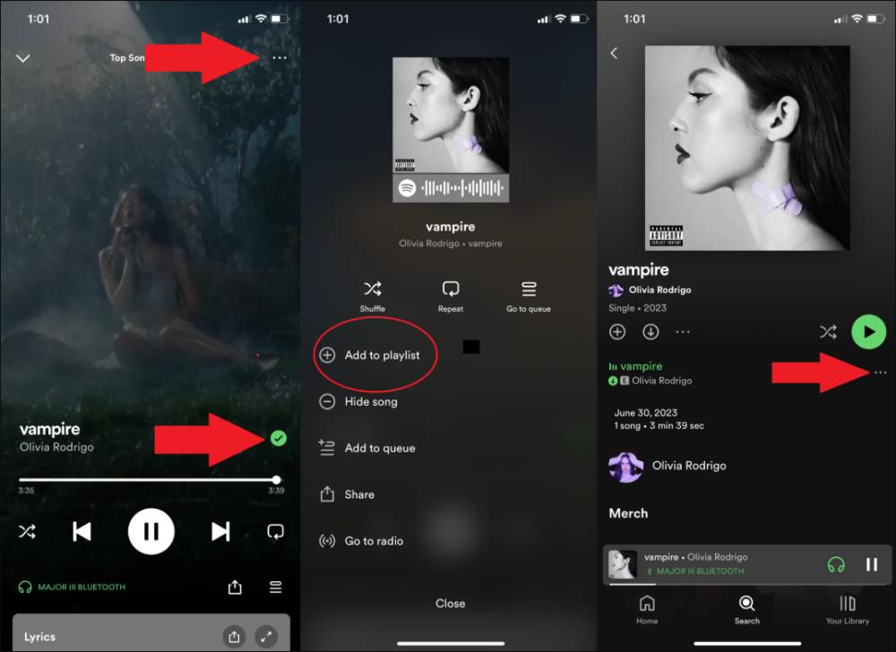 將歌曲加入 A Spotify 播放列表