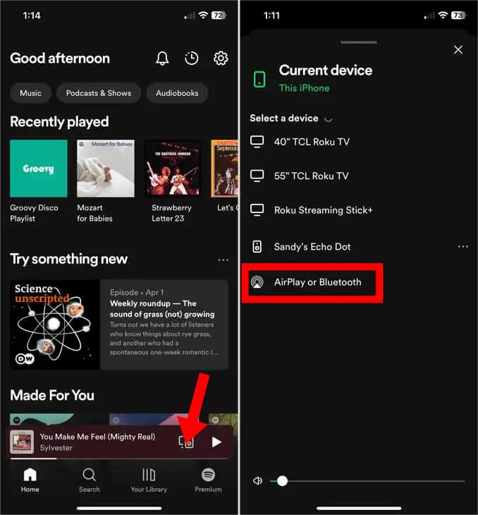 AirPlay Spotify a la televisión de Apple