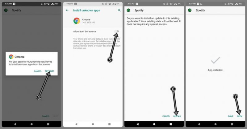 Instalar e abrir Spotify APK Premium