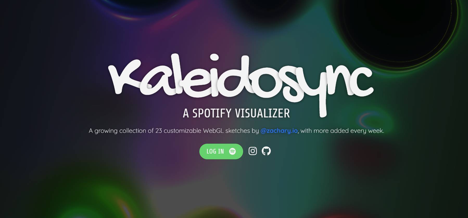 Kaleidosync의 시각 효과 Spotify 시각화 프로그램