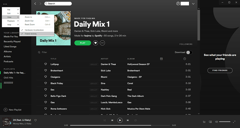 Launch Spotify and Tap View