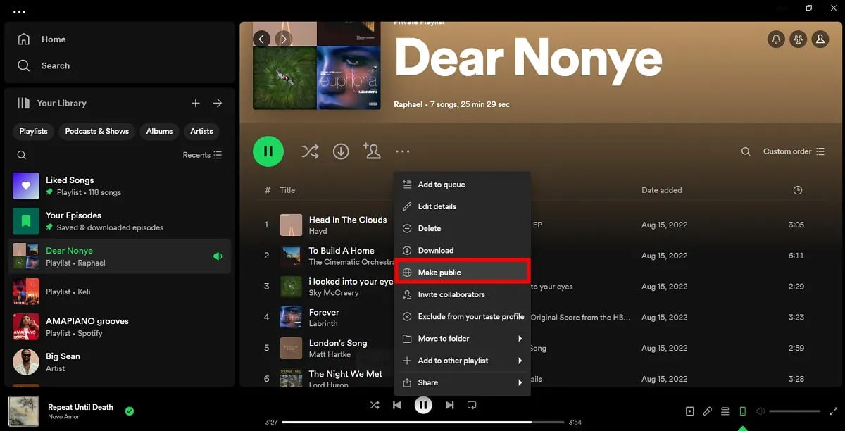 Spraw, żeby  Spotify Listy odtwarzania prywatne