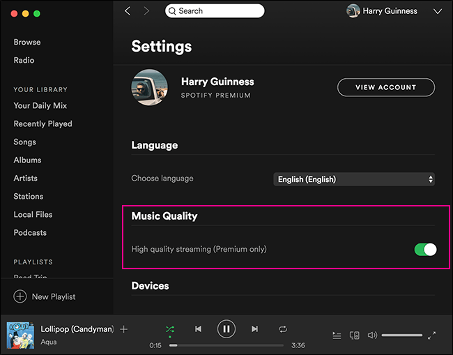 Müzik Kalitesini Ayarla