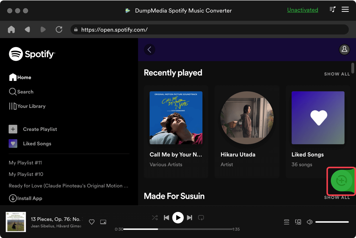 Adición Spotify Convertidor de canciones a terceros