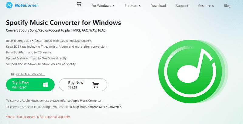 NoteBurner Spotify Music Converter