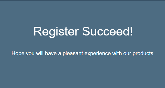 Register Succeed