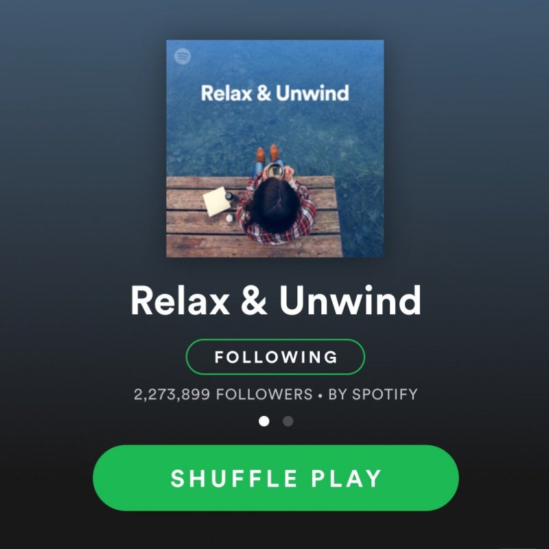 Meest gevolgd Spotify Afspeellijst Ontspan en kom tot rust Afspeellijst