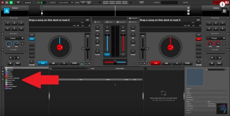 Seleziona la posizione in Virtual DJ