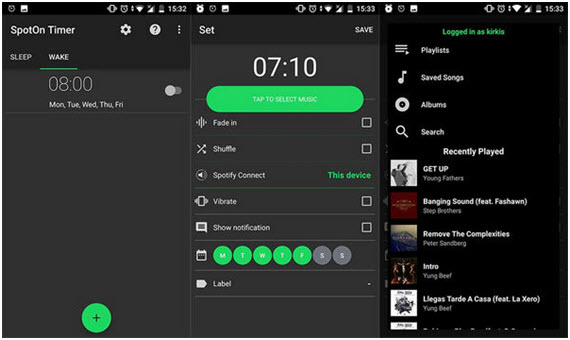 Set Spotify como alarma