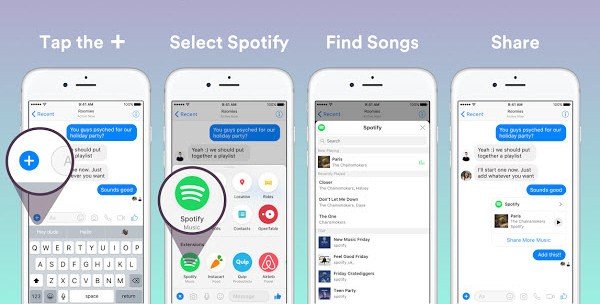 Share Spotify Playlist to Facebook Messenger