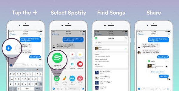 Share Spotify Playlista do Facebook Messenger