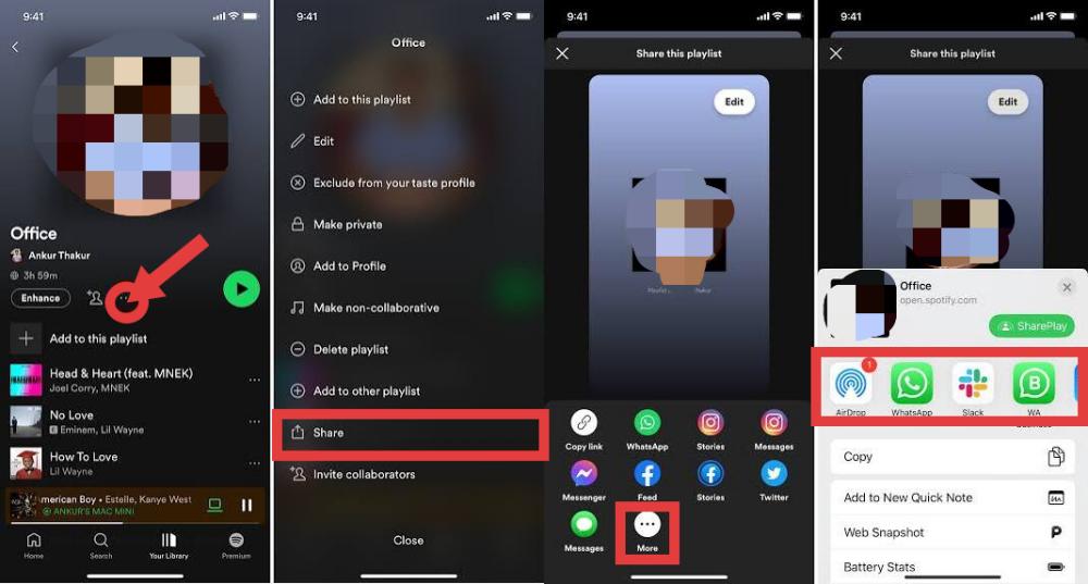 Dela Spotify Playlists on iPhone