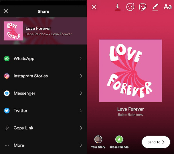 Los pasos para compartir las canciones de Spotify a la historia de Instagram