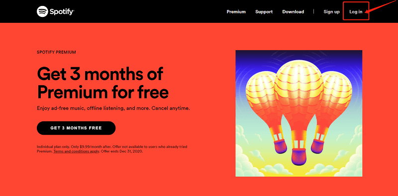 Anmelden bei Spotify Konto