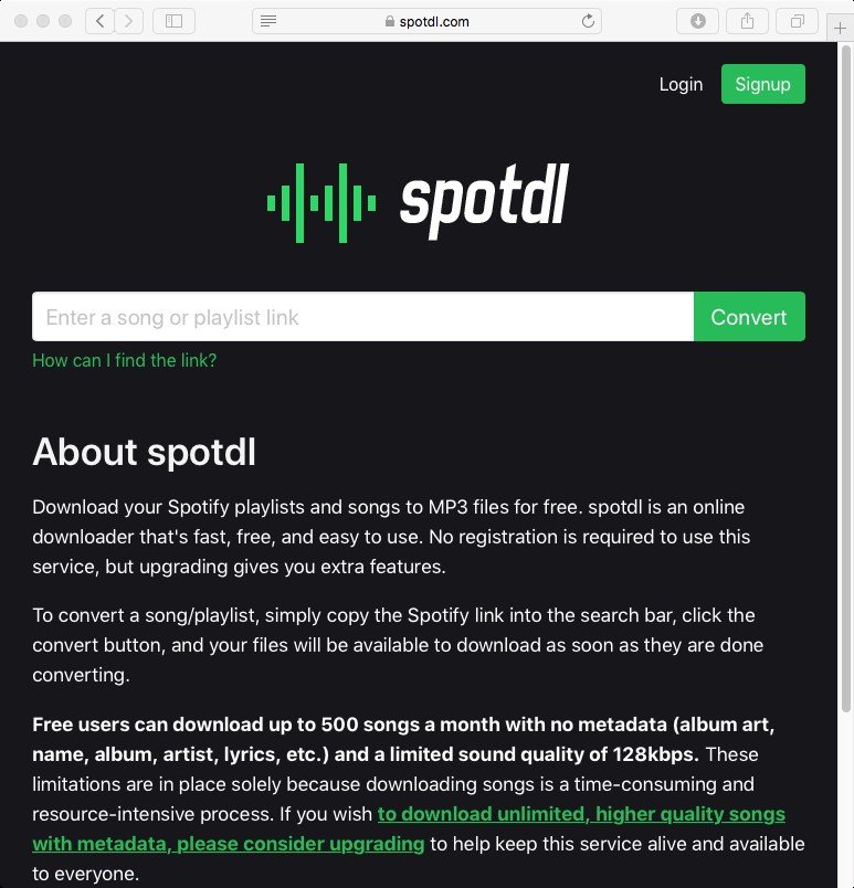 Spotdl.com-Альтернатива Spotify Загрузчик музыки Deezer