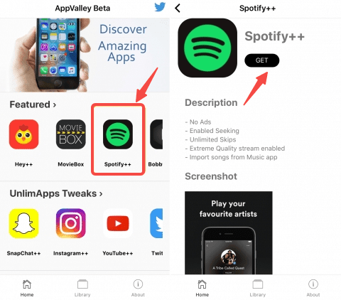 AppValley'i Almak İçin Bu Adımları İzleyin Spotify++ Uygulama
