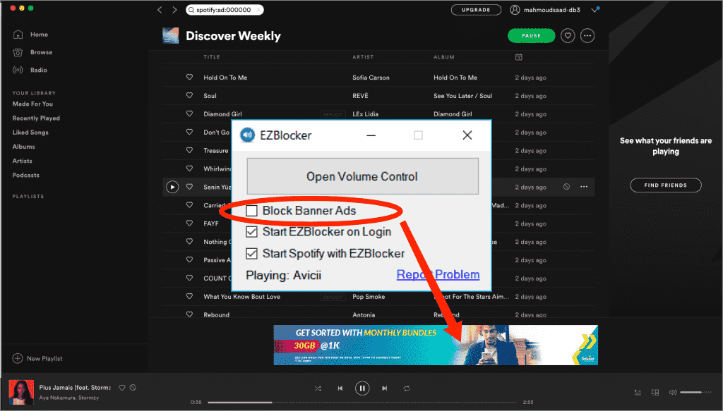 Spotify Blokowanie reklam