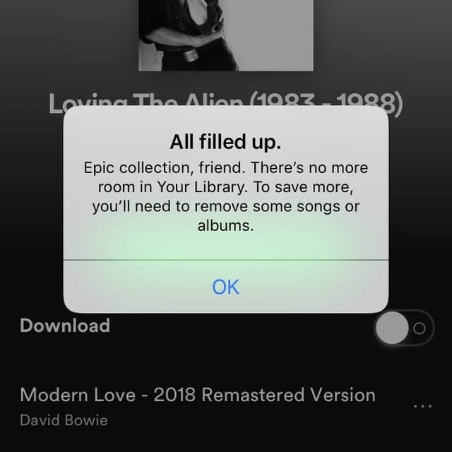 10,000 Songs Limit Reached-Spotify Songs Disappeared