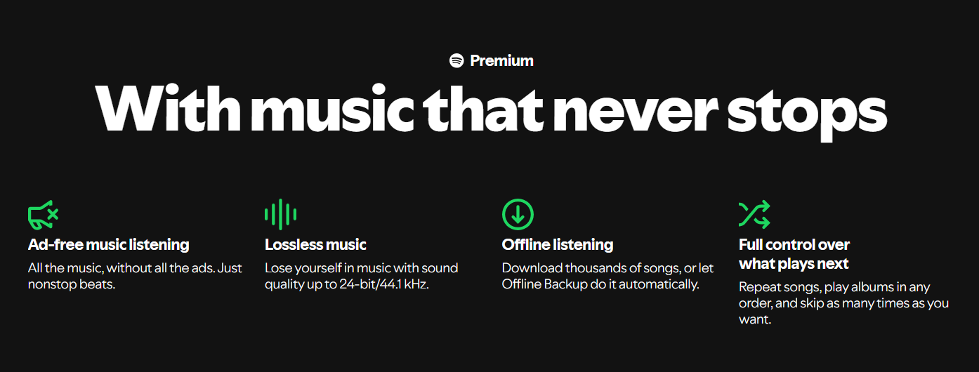 Spotify Premium No Ads Listening
