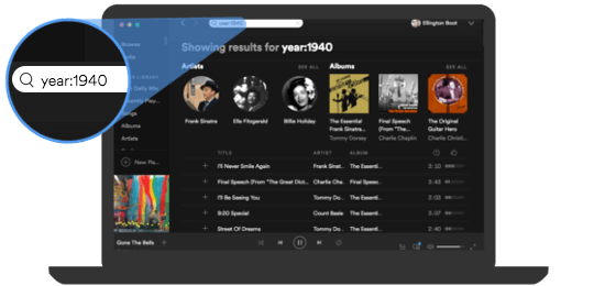 Spotify Função de pesquisa