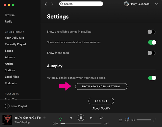 MyCAD'de yazılım Güncelleme ye git Spotify Ayarlar