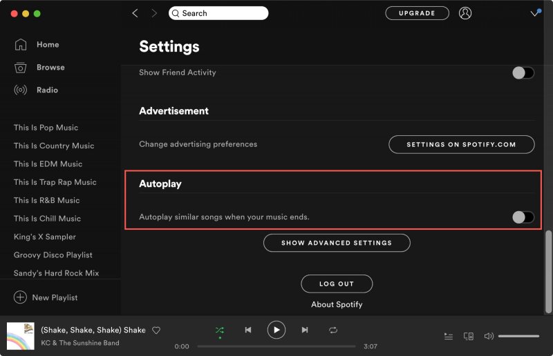 Désactivez la lecture automatique Spotify Utiliser Mac