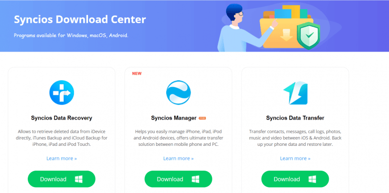 Syncios Managerアプリケーションをダウンロード