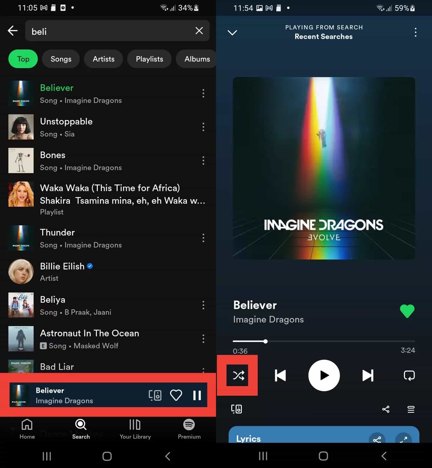 隨機播放 Spotify 電話