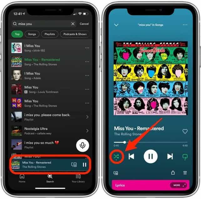 Deshabilitar Spotify Barajar