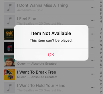 Apple Music ne jouera pas