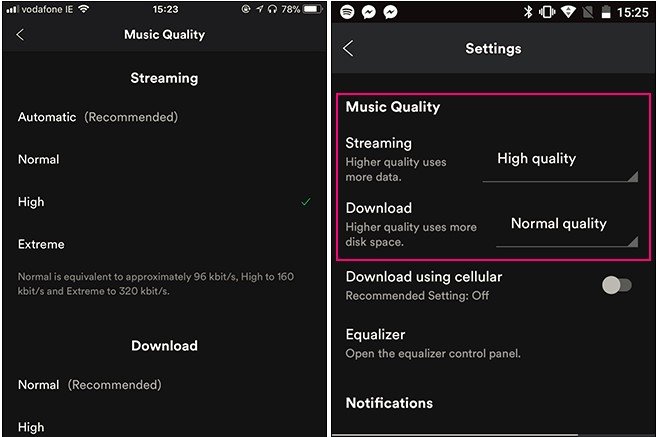 Strom Spotify Musik im High-Quality-Format