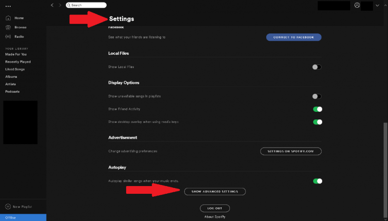 Gå till Avancerade inställningar