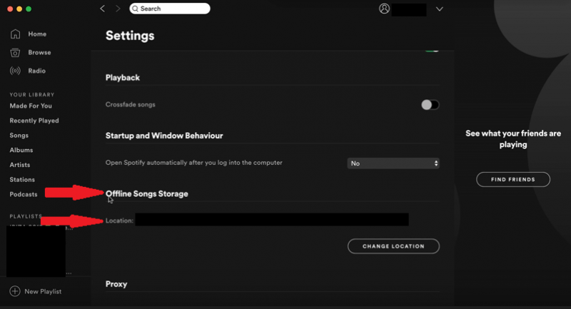 Ga naar Offline Songs Storage