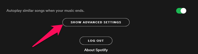 Click SHOW ADVANCED SETTINGS