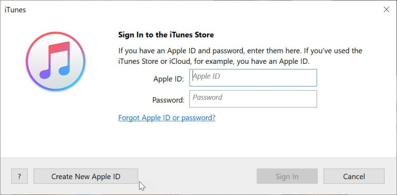 Saia e faça login no iTunes