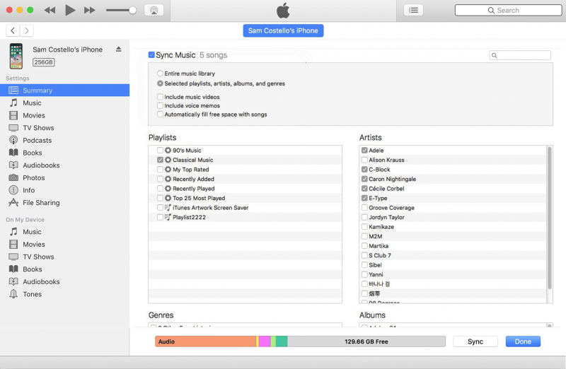  Sync Your Purchased iTunes Songs to Your iPhone
