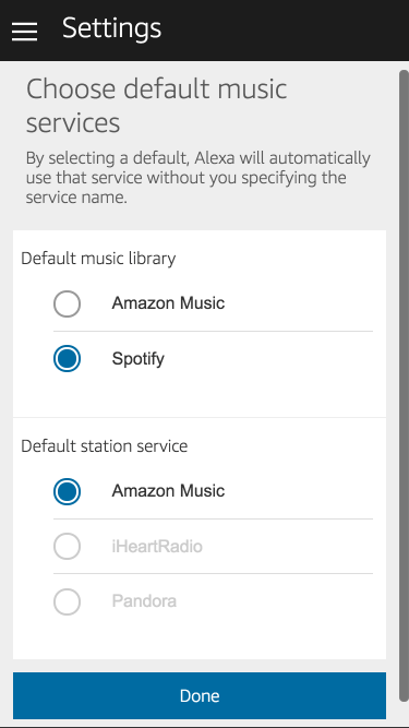 Choosing Default Music Service to Enjoy Spotify