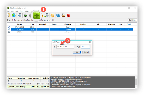 Agregar una lista de proxies a la aplicación