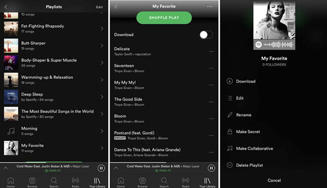 Crear una lista de reproducción colaborativa en dispositivos IOS