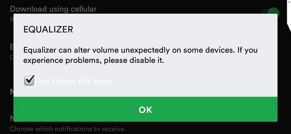 Use Spotify equalizador