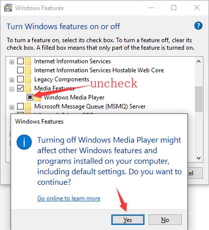 Deaktivieren Sie das WinWindows Media Player