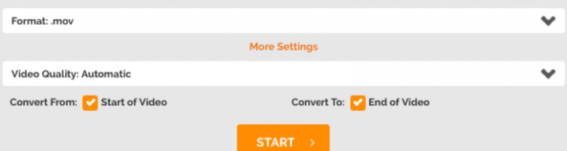 Escolha um formato e qualidade de saída de vídeo no OnlineVideoConverter